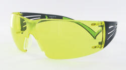 3M Schutzbrille 400 SecureFit SF403AF PC, gelb, AS, Rahmen schwarz/grün