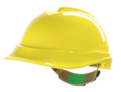 MSA V-Gard Helm, unbelüftet, HDPE, gelb, Push-Key mit Stand-