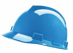 MSA V-Gard Helm, unbelüftet, HDPE, blau, Push-Key mit Stan-