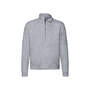 Sweatshirt Premium Zip Neck Sweat, graumeliert