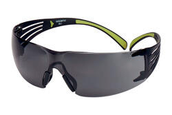 3M Schutzbrille 400 SecureFit SF402AF PC, grau, AS/AF, Rahmen schwarz/grün