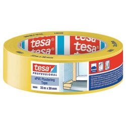 tesa® 66001 Putzband gelb 30 mm breit Rolle 33 m