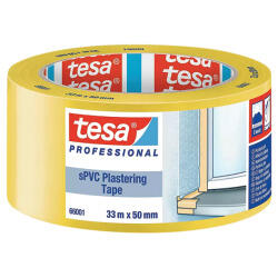 tesa® 66001 Putzband gelb 50 mm breit Rolle 33 m