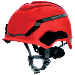 MSA V-Gard H1 Helm, unbelüftet, rot Schutzhelm für Höhenarbeiten