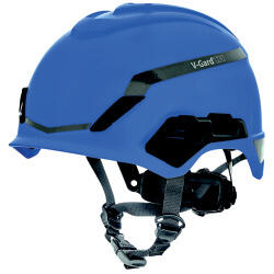 MSA V-Gard H1 Helm, unbelüftet, blau Schutzhelm für Höhenarbeiten, EN397