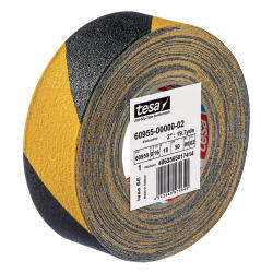 tesa® 60955 Antirutschband schwarz-gelb flexibel 50 mm breit Rolle 18 m