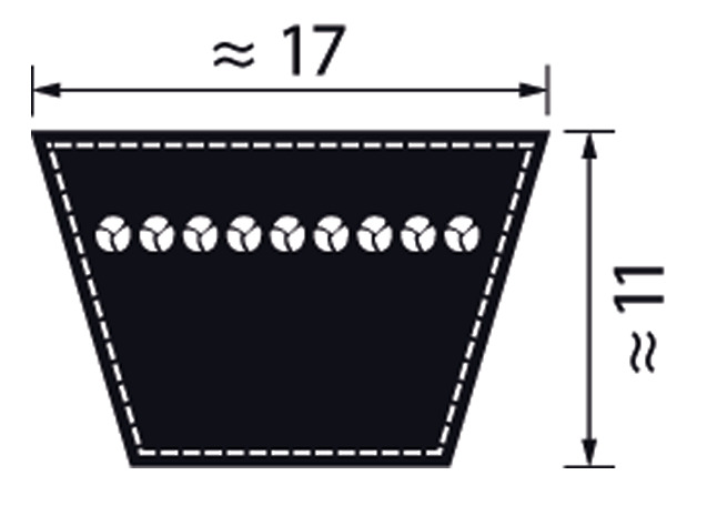 Klassische Keilriemen Profil 17 - 610 bis 1490 mm